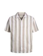 Jack & J S Jprccsummer Stripe Resort Shirt S/S Ln Grå