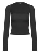 Gina Tricot Soft Touch Square Neck Top Svart