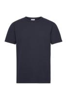 Selected Homme Slhsander Seersucker Ss O-Neck Tee Marinblå