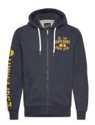 Superdry Athletic Coll Graphic Ziphood Marinblå