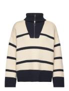 GANT Breton Half Zip Knit Kräm