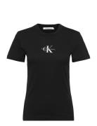 Calvin Klein Jeans Monologo Slim Tee Svart