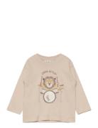 Mango Cotton Printed T-Shirt Beige