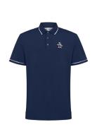 Original Penguin Golf Ss Heritage Piped Polo Marinblå