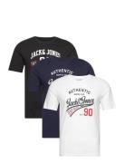 Jack & J S Jjethan Tee Ss Crew Neck 3Pk Mp Noos Svart