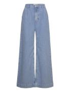 NOISY MAY Nmkenja Hw Wide Leg Jeans En002Lb Fwd Blå