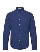 GANT Reg Indigo Waffle Shirt Blå