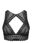 Etam Gravure Wireless Triangle Bra Top Svart