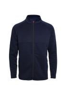 BACKTEE Mens Waffel Midlayer Cardigan Marinblå