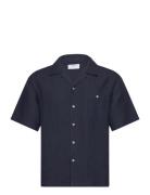 Percival Short Sleeve Cuban Shirt Marinblå