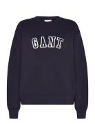 GANT Logo C-Neck Sweat Marinblå