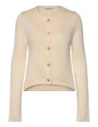 Mango Striped Cardigan With Jewel Buttons Beige