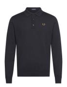 Fred Perry Classic Knitted Shirt Ls Marinblå