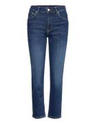 GANT Cropped Slim Jeans Blå