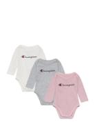 Champion 3Pk Longsleeve Bodysuits Multi/patterned