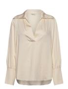 GANT Reg Pop Over High Cuff Blouse Kräm