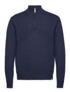 Les Deux Greyson Half-Zip Merino Knit Marinblå