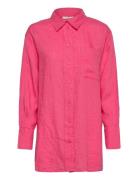 Gina Tricot Aliette Linen Shirt Rosa