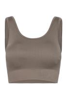 Moonchild Yoga Wear Soft Rib Seamless Crop Top Brun