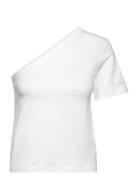 Calvin Klein Smooth Cotton Shoulder Top Vit