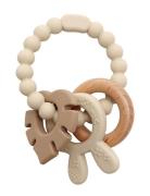 Magni Leksaker Teether Bracelet, Silic With Wooden Ring, Leaves And Bu...