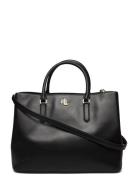 Lauren Ralph Lauren Leather Large Marcy Satchel Svart