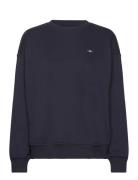 GANT Rel Shield C-Neck Sweat Marinblå