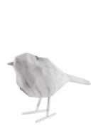 Present Time Statue Bird Small Marble Print Vit