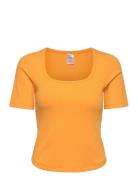 Casall Scoop Rib Tee Gul