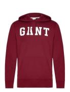 GANT Gant Logo Sweat Hoodie Burgundy