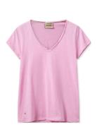 MOS MOSH Mmtulli V-Ss Basic Tee Rosa