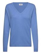 Object Objthess L/S V-Neck Knit Pullover Noos Blå