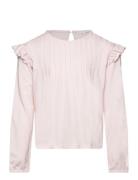 Mango Long -Sleeved T-Shirt With Ruffles Rosa