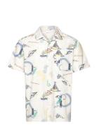 Knowledge Cotton Apparel Box Short Sleeve Aop Embr. Shirt - Multi/patt...