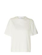 Selected Femme Slfpenelope 2/4 Ruffle Tee Vit