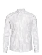 Lindbergh Striped Superflex Oxford L/S Vit