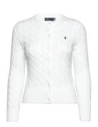 Polo Ralph Lauren Cable-Knit Cotton Crewneck Cardigan Vit