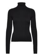 Mango Turtleneck Ribbed Sweater Svart