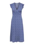ONLY Onlmay Life S/L Wrap Midi Dress Jrs Blå