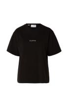 Selected Femme Slflisa Hankie Ss O-Neck Tee Svart