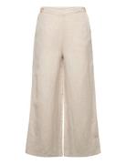 Mango Linen Trousers With Buttons Beige