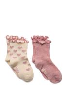 Minymo Socks W. Lettuce Hem Rosa