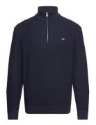 GANT Cotton Texture Halfzip Blå
