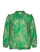 ONLY Carmakoma Carbetsey L/S Frill Top Aop Grön