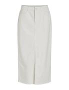 Vila Vipia New Midi Denim Skirt Jaf White/Ln Vit