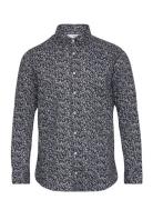 Selected Homme Slhslim-Dan Aop Shirt Ls O Marinblå