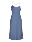 Lauren Ralph Lauren Featherweight Charmeuse Slip Dress Blå