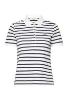 GANT Slim Striped Shield Ss Pique Polo Kräm