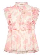 Stella Nova Flounce Chiffon Top Rosa