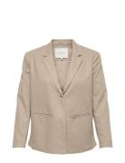 ONLY Carmakoma Carola-Caro L/S Linen Blazer Tlr Beige